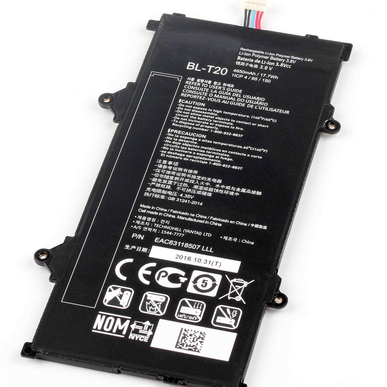 Original 4650mAh 17.7Wh 2-Zellen LG Gpad X8.0 V520 Akku