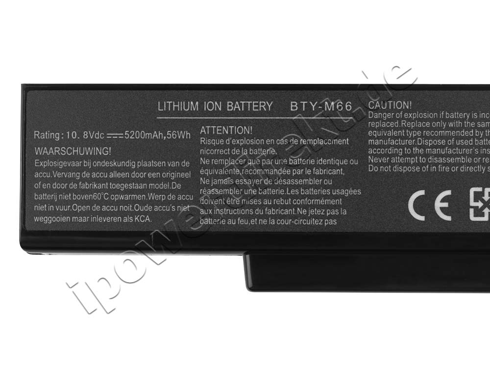 4800mAh 6 Zellen MSI EX600 MS-16362 Akku