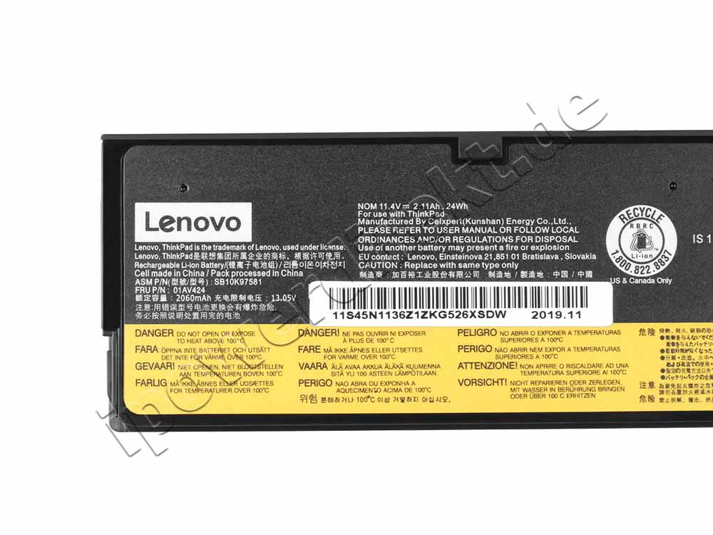 Original 2100mAh 24Wh 3-Zellen Lenovo ThinkPad P52s Akku