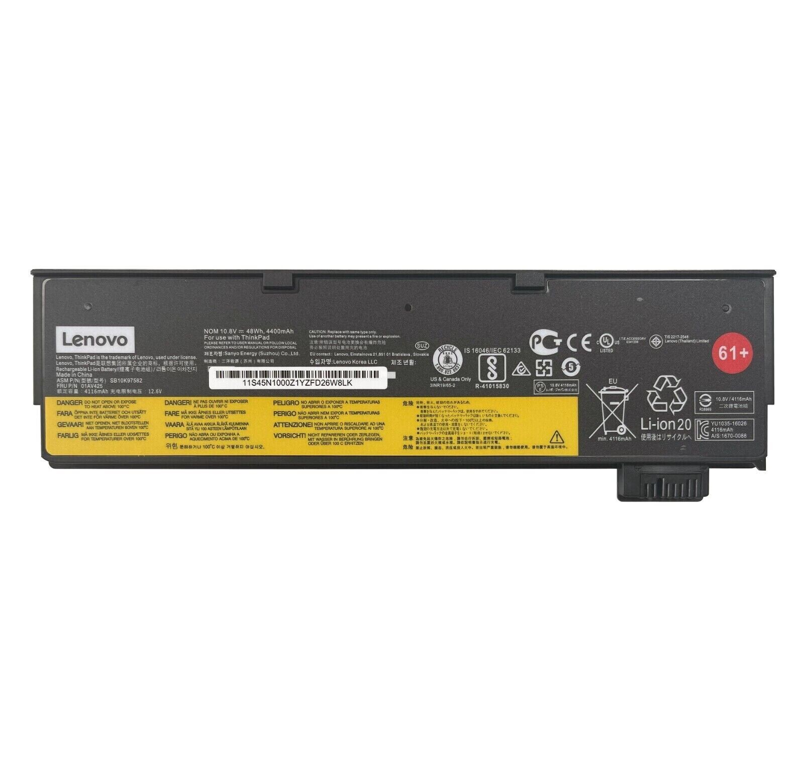 Original 4400mAh 48Wh 6-Zellen Lenovo ThinkPad T580 20L9 Akku [ATDKT-Lenovo-01AV423(61+)48Wh-35]