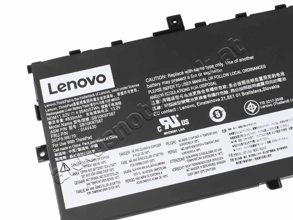 4950mAh Akku für Lenovo ThinkPad X1 Carbon 5th Gen 20HRCT01WW