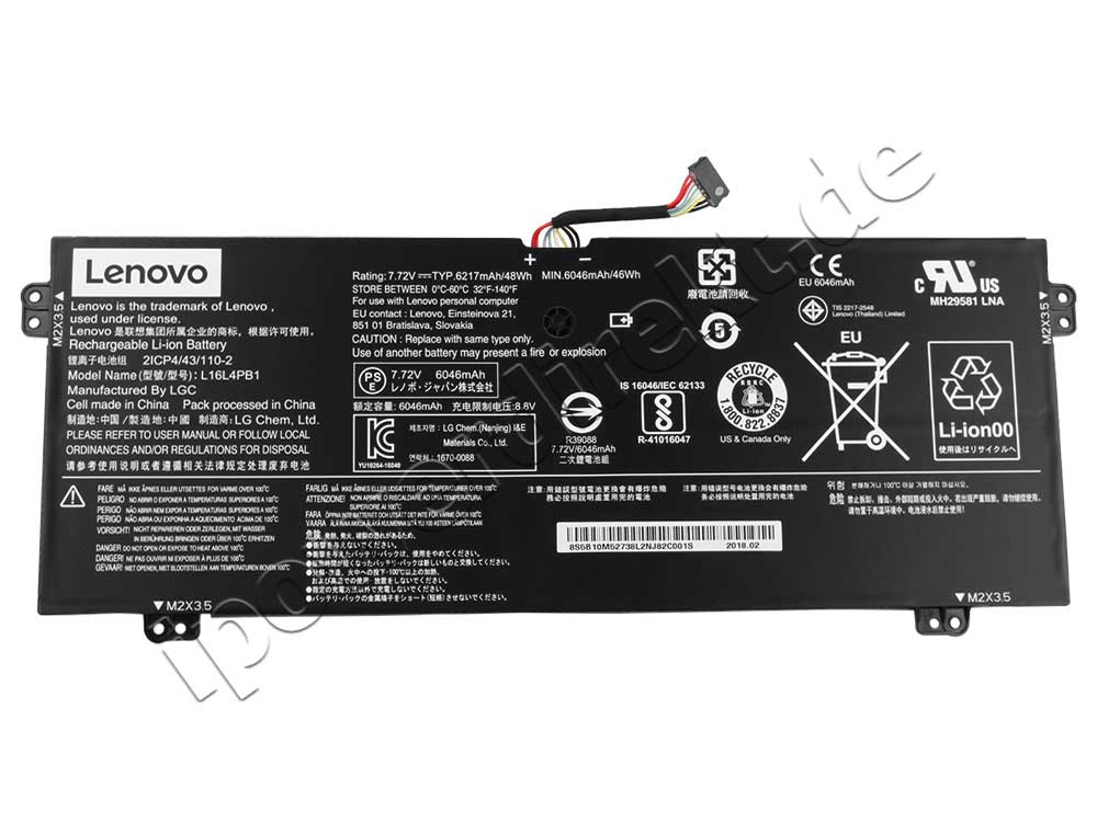 6268mAh 48Wh 4 Zellen Lenovo Ideapad 720S-13IKB 81BV0057GE Akku