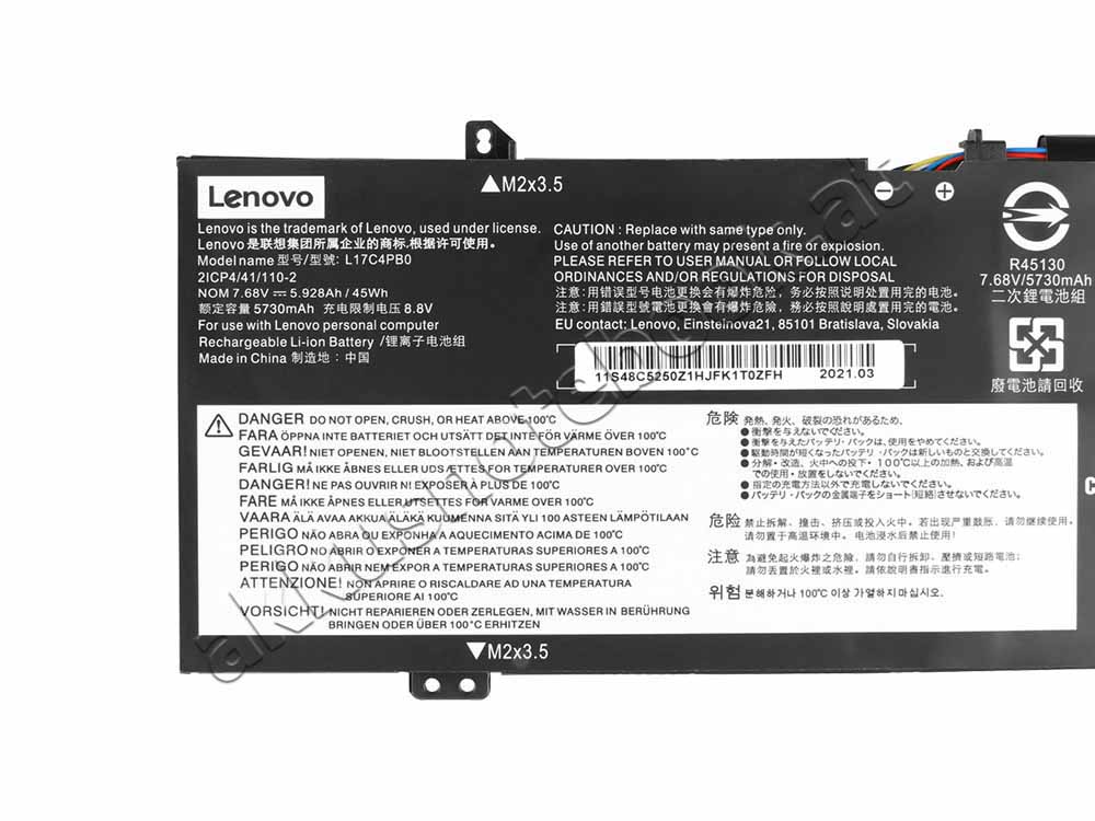 5928mAh 45Wh 4 Zellen Lenovo Ideapad 530S-15IKB 81EV Akku