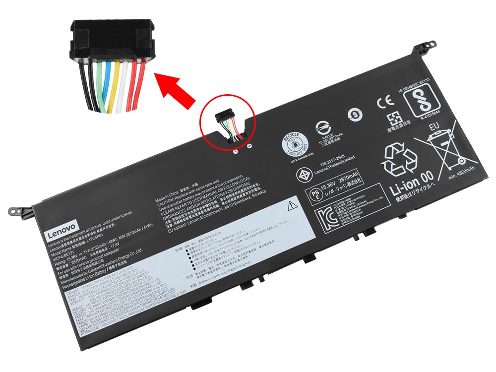 Original 2735mAh 42Wh 4 Zellen Lenovo Yoga S730-13IWL 81J0 Akku