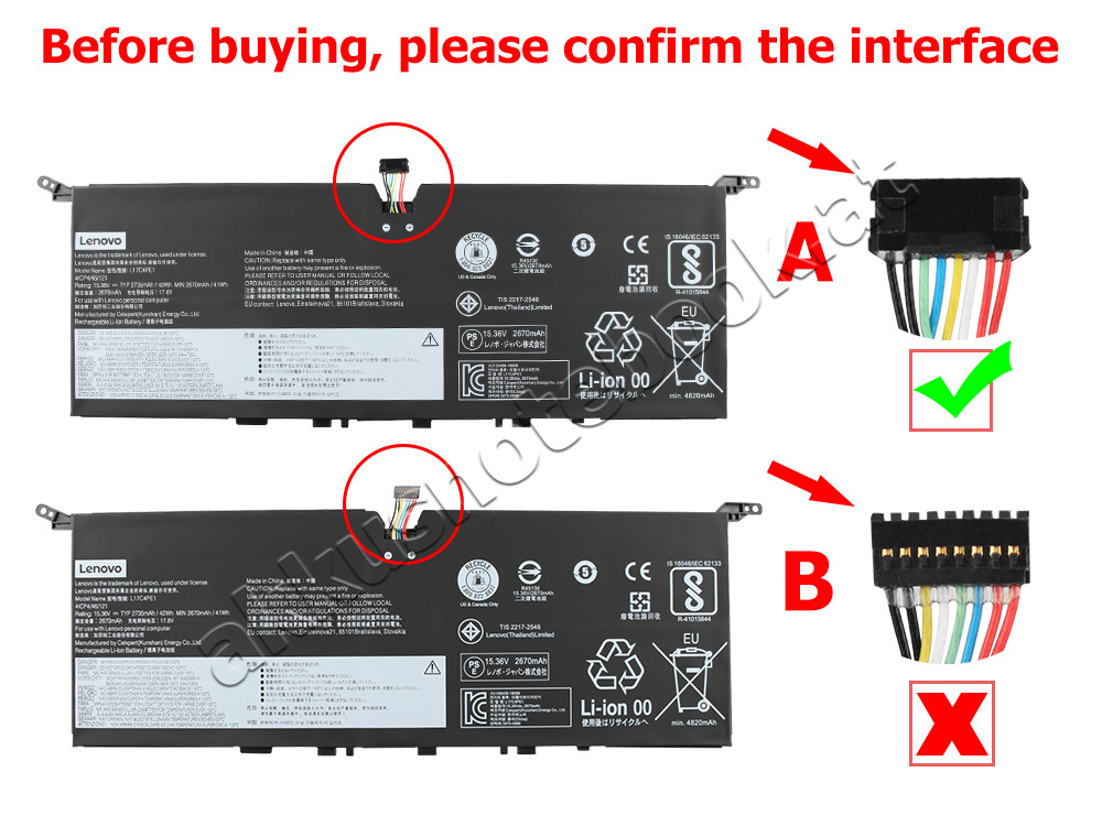 Original 2735mAh 42Wh 4 Zellen Lenovo Yoga S730-13IWL 81J0001WGE Akku