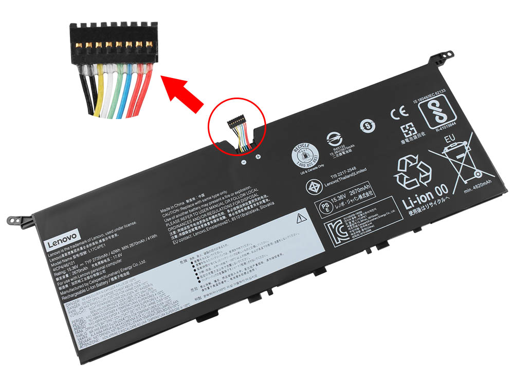 Original 2735mAh 42Wh 4 Zellen Lenovo L17M4PE1 Akku