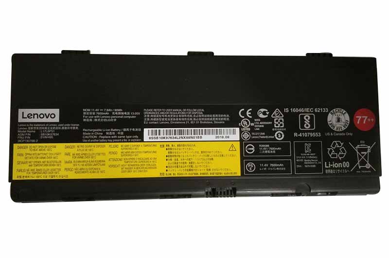 7900mAh 90Wh 9 Zellen Lenovo ThinkPad P50 20EQ Akku