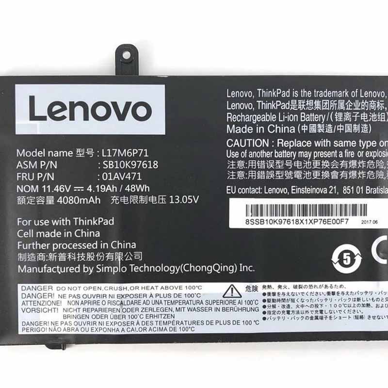 4190mAh 48Wh 3-Zellen Lenovo ThinkPad A285 20MW0012GB Akku