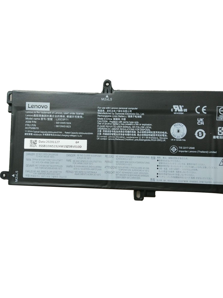 Original 11.52V 4950mAh 57Wh Akku für Lenovo L20L3P71 L20M3P71