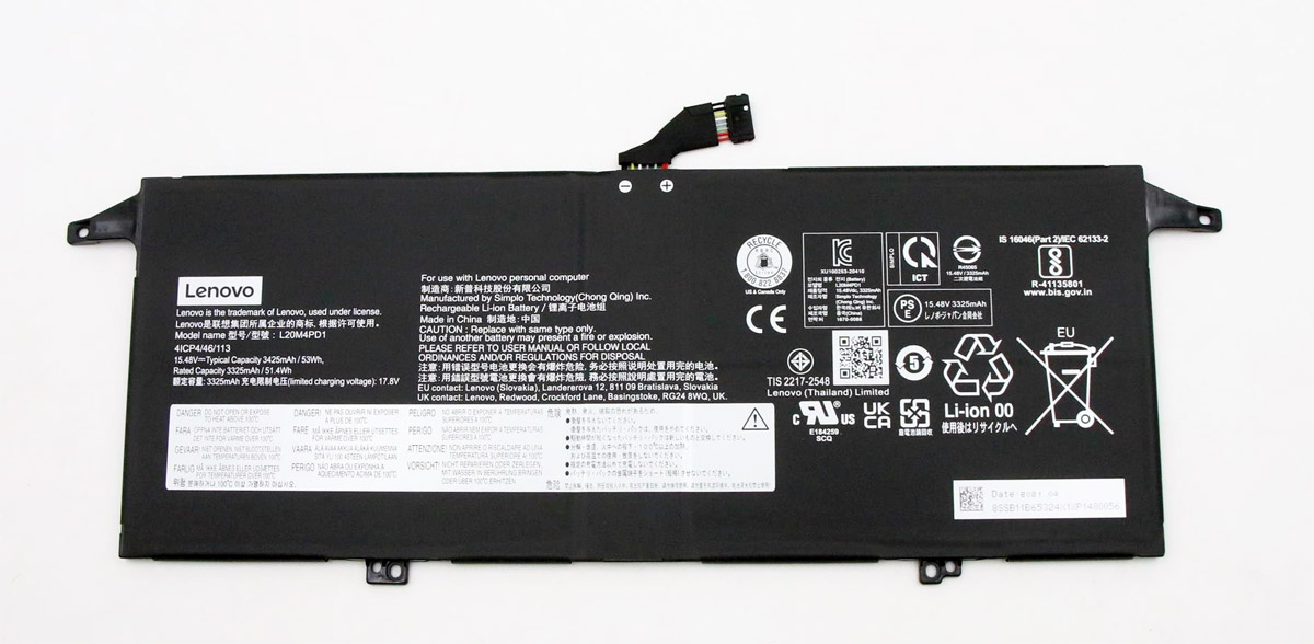 Original 15.48V 53Wh Akku für Lenovo ThinkBook Plus G2 ITG 20WH