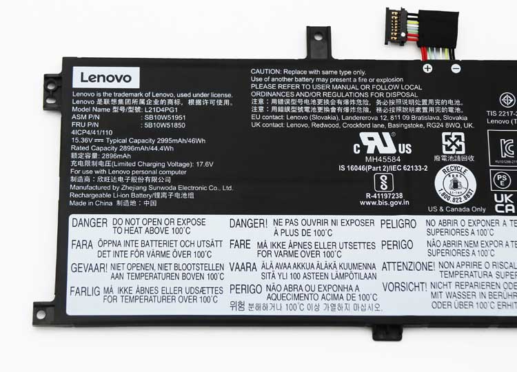 Original 2995mAh 46Wh 4-Zellen Lenovo ThinkPad L13 Yoga Gen 3 21B5001JGB Akku