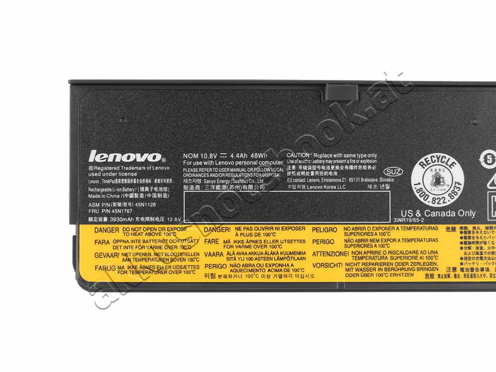 6 Zellen 4400mAh 48Whr Lenovo ThinkPad L470 20J4000MGE Akku