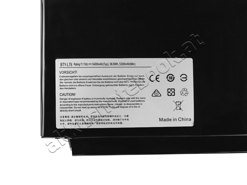 5400mAh 9 Zellen MSI WS72-6QJ MS-1776 Akku