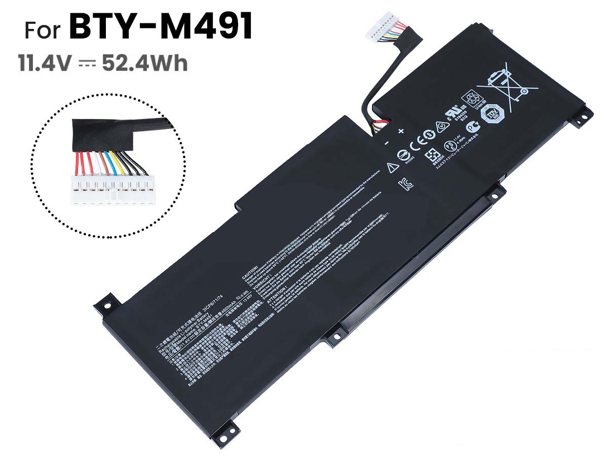 4600mAh 52.4Wh 3-Zellen MSI Modern 14 C13M Akku