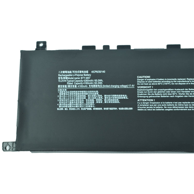 4280mAh 65Wh 4-Zellen MSI Vector GP76 12UH-403 Akku