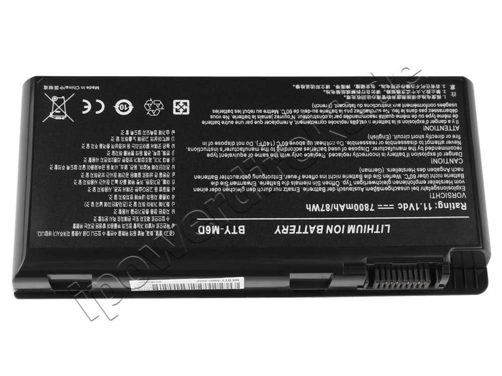 7800mah MSI GT60 2PE-498JP 2PE-600FR 2PE-622UK Akku