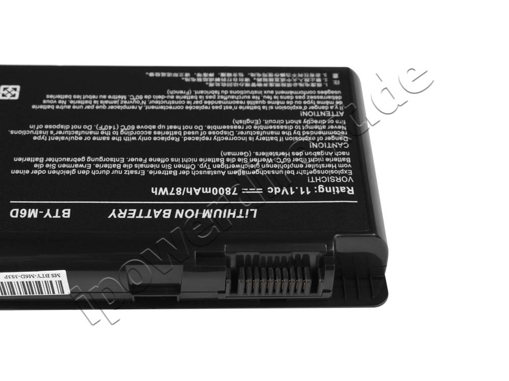 7800mah MSI GX70 Destroyer MS-176K Serie Akku