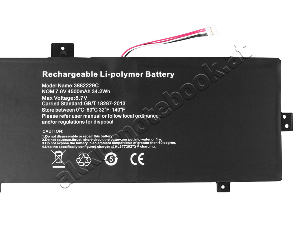 10000mAh 38Wh 2 Zellen 5-Line Akku für Medion Akoya E2215T MD 60252