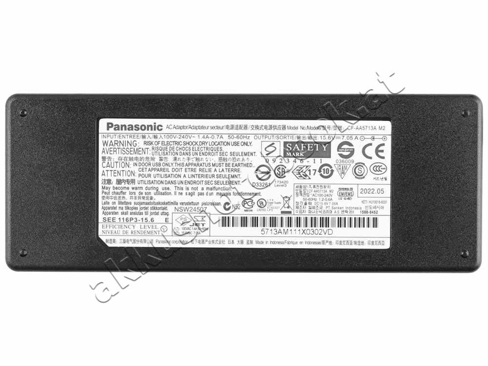 110W 15.6V 7.05A Panasonic Toughbook CF-54MK1 CF-54 mk2 Netzteil