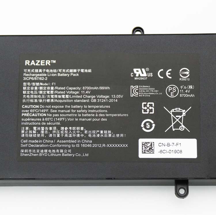 Original 8700mAh 99Wh 6 Zellen Akku für Razer 3ICP6/87/62/2