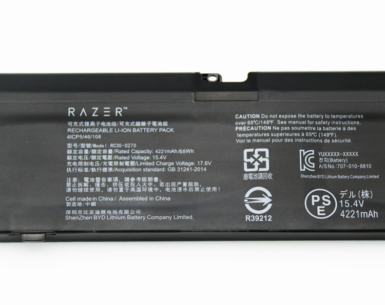 Original 4221mAh 4 Zellen Akku Razer Blade 15 Base 2018 RZ09-02705