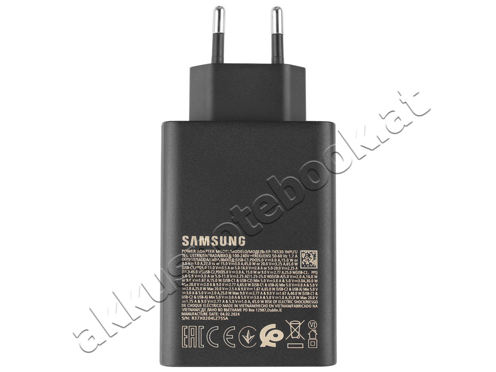 Original 65W Samsung Galaxy Book4 360 15 NP750QGK-KG4DE Trio Netzteil Ladegerät