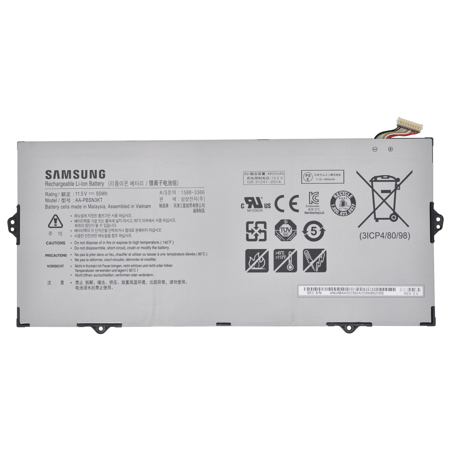 Original 4800mAh 55Wh 3-Zellen Samsung NP930MBE-K01HK Akku