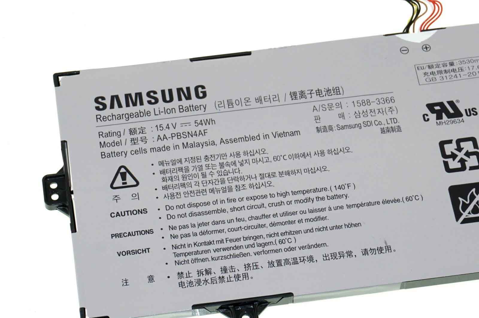 Original 3530mAh 54Wh 4-Zellen Samsung Galaxy Book Mystic Silver NP750XDA-KD4IT Akku