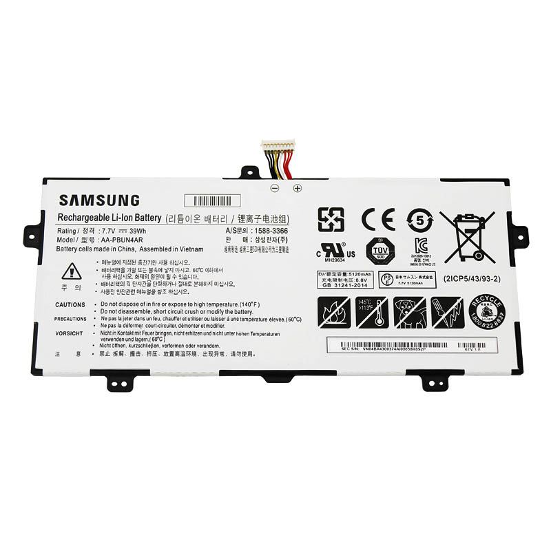 Original 5120mAh 39Wh 2-Zellen Samsung AA-PBUN4AR Akku