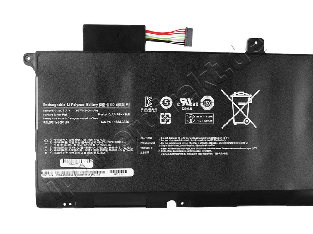 8400mAh 62Wh Samsung NP900X4D-K02CN Akku