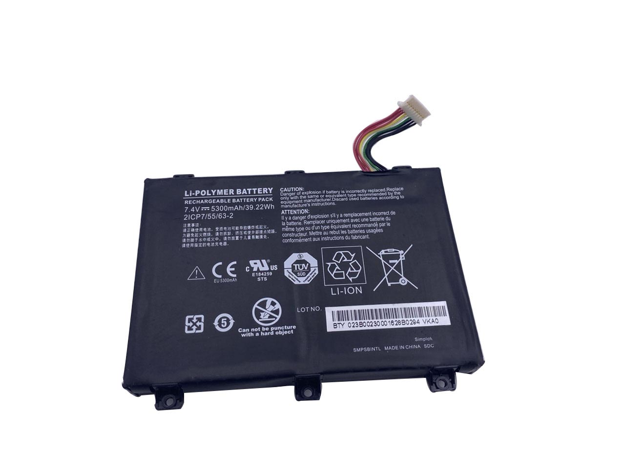 5300mAh 39.22Wh 2-Zellen Xplore XSlate B10 IX101B2 Series Akku