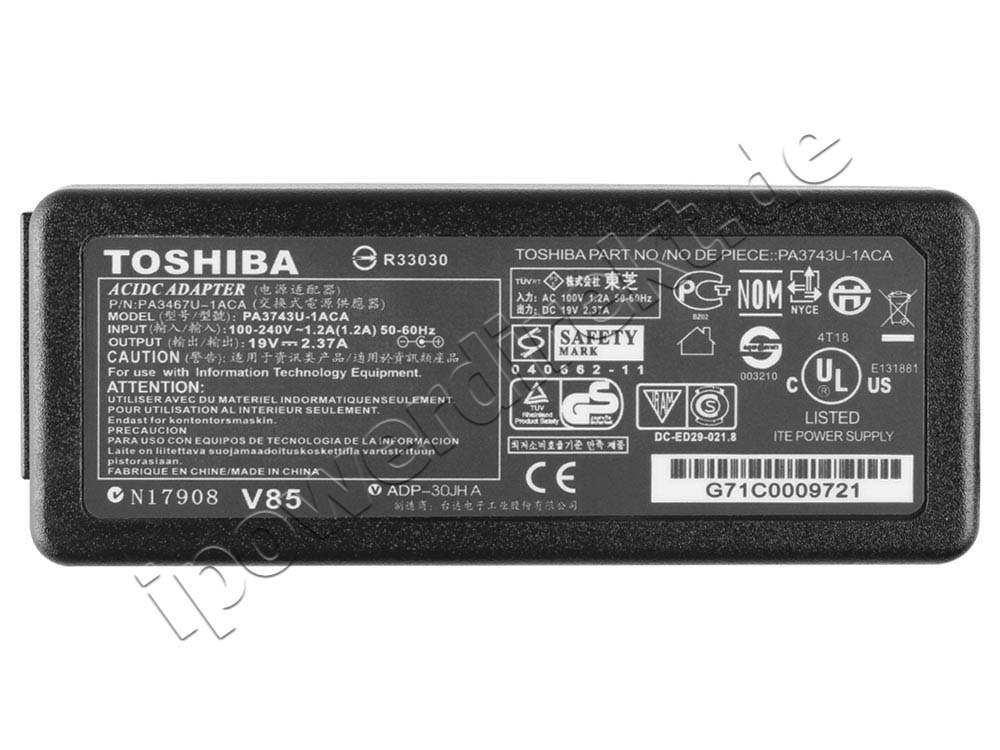 45W Toshiba satellite Radius 11 CL10W-B-100 Netzteil