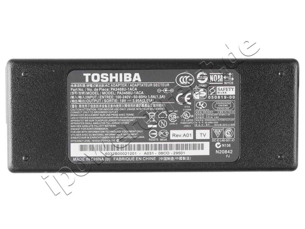 19V 3.95A Toshiba Satellite M800-T03R M800-T03W Notebook Netzteil