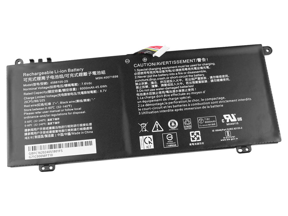 Original 6000mAh 45.6Wh 2-Zellen Toshiba Dynabook Satellite Pro C50-G-102 Akku