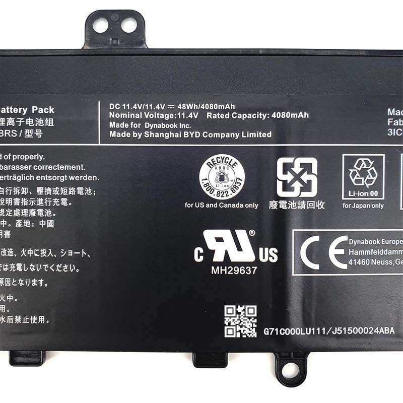 Original 4080mAh 48Wh 3-Zellen Toshiba Tecra X50-F-BTO Akku