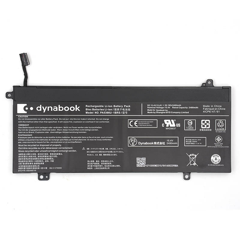 Original 2480mAh 38.1Wh 4-Zellen Toshiba Dynabook 4ICP6/47/61 Akku