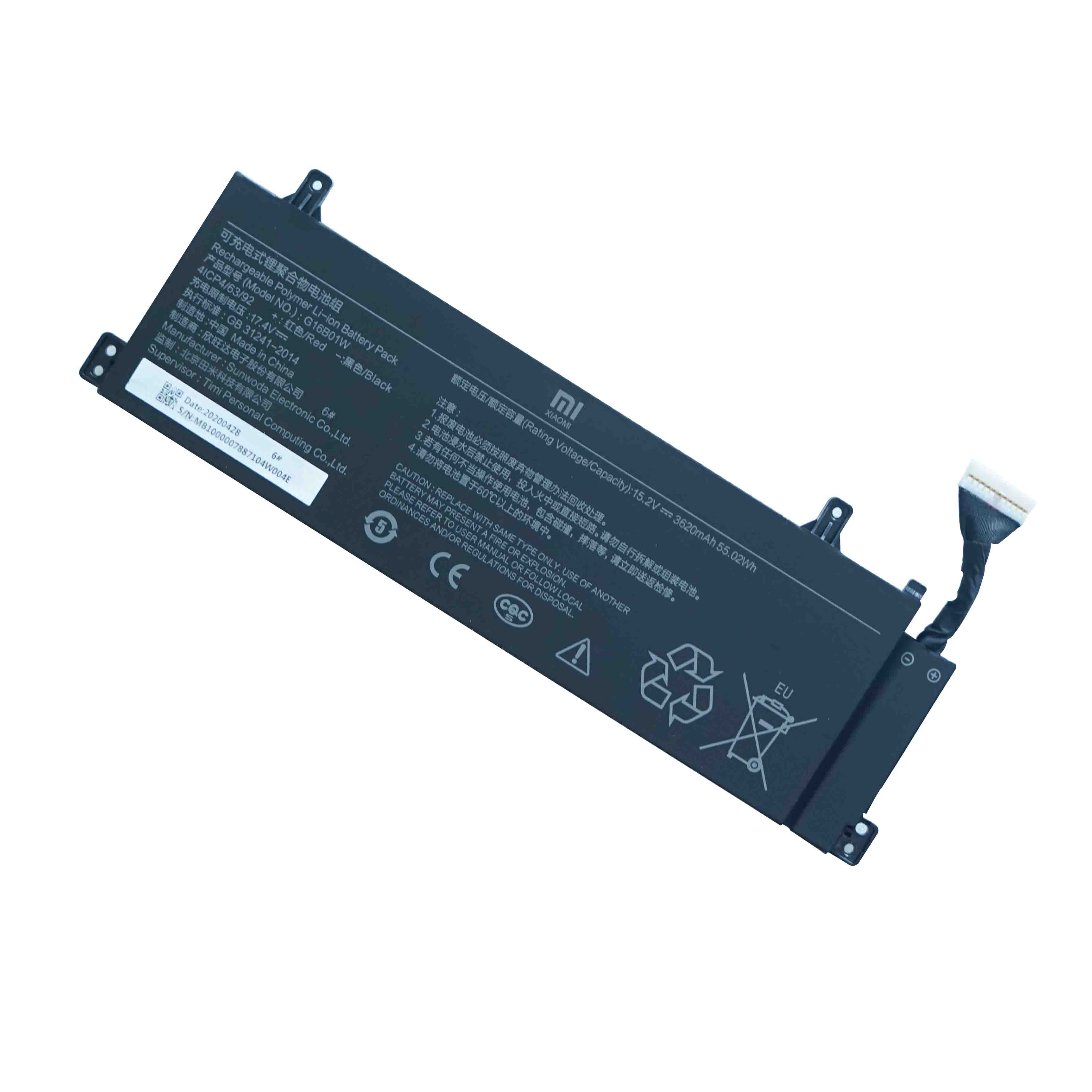 Original 3620mAh 55.02Wh 3-Zellen Xiaomi G16B01W Akku