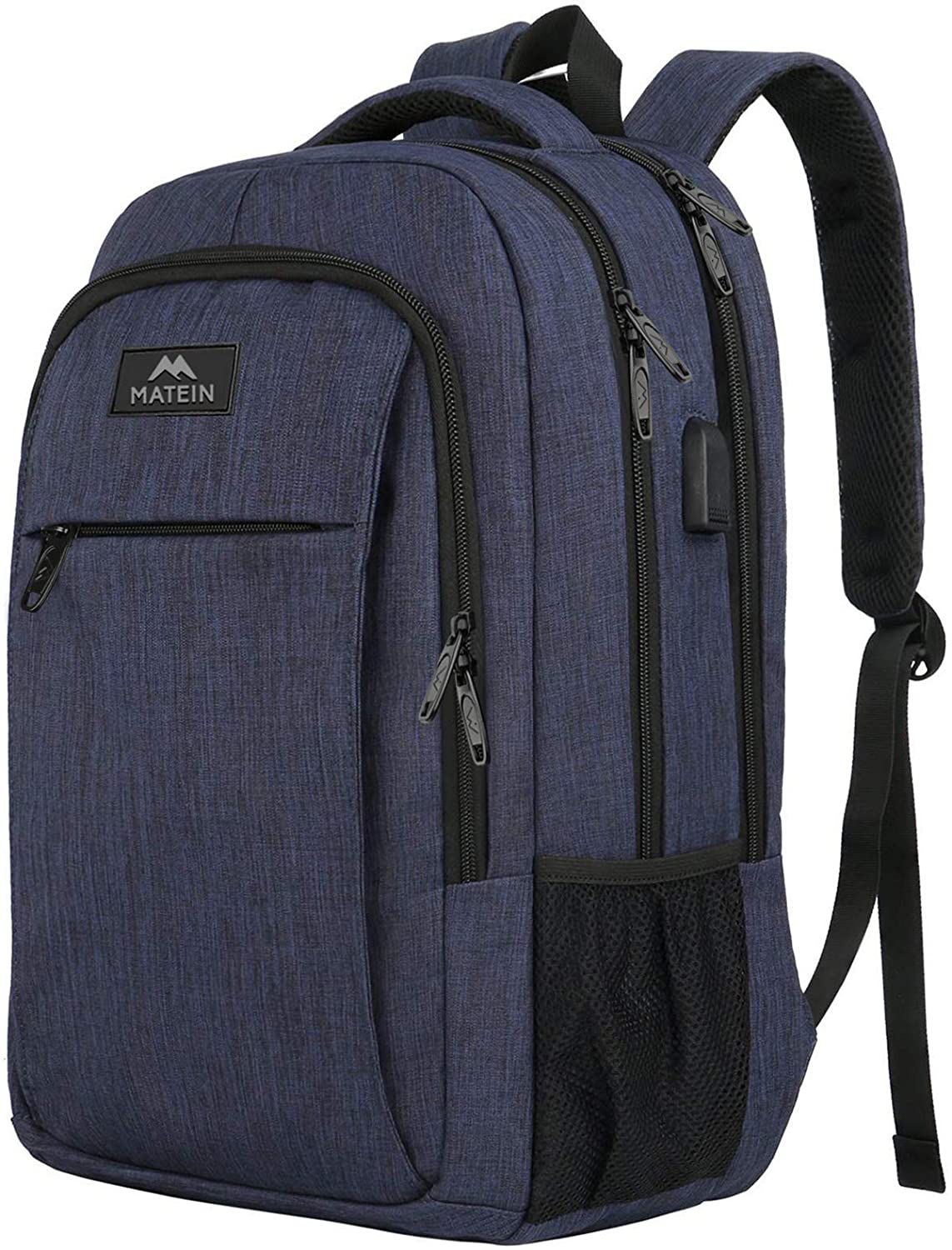 15.6 Zoll Laptop-Rucksack Anti-Diebstahl-Geschäftsreise-Arbeits-Computer-Rucksack mit USB-Ladeanschluss Blau