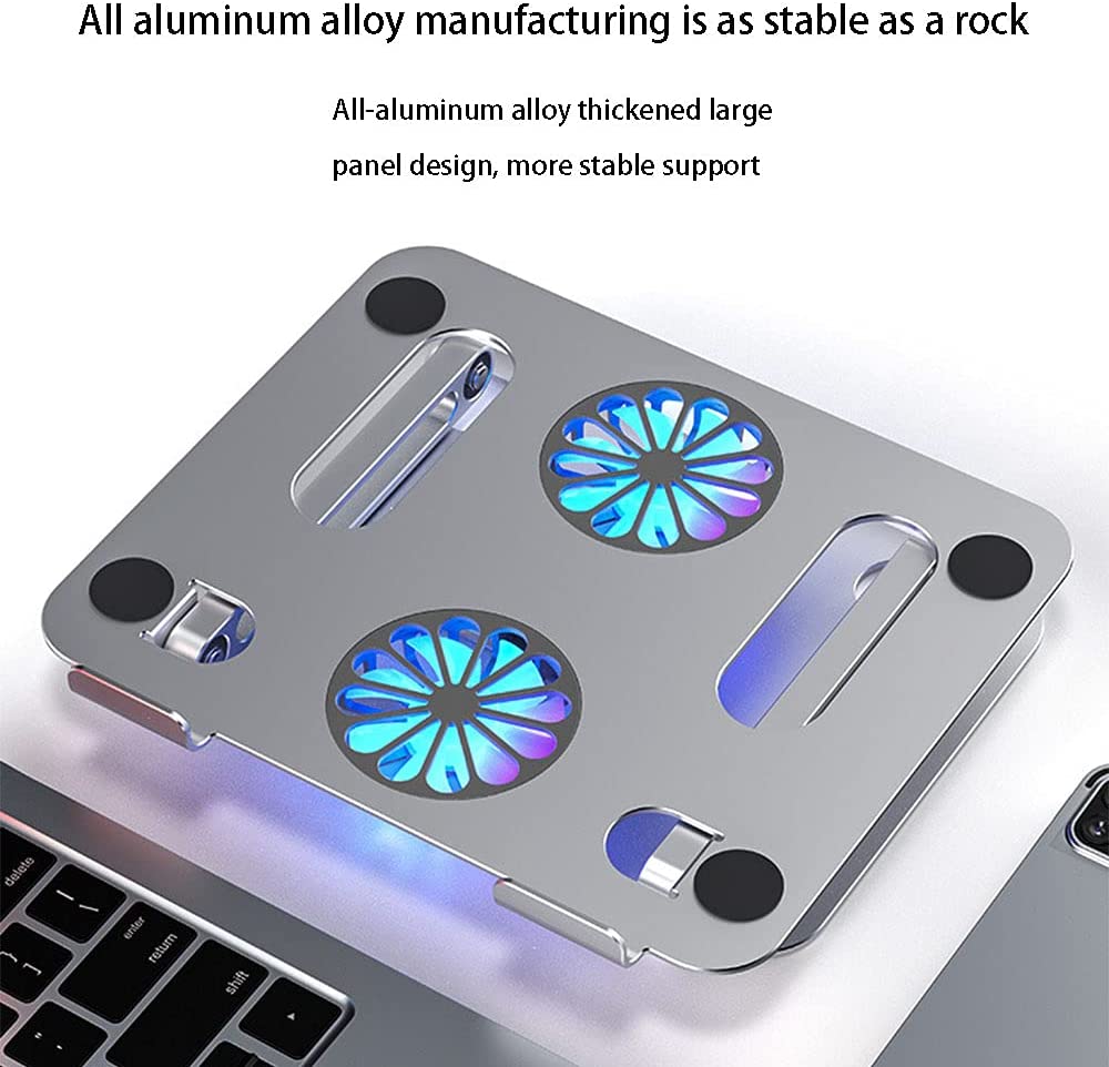 Laptop-Kühlbasishalterung Aluminiumlegierung Hebe-Laptop-Halterung Gaming-Laptop-Kühlhalterung einfach zu falten geeignet für Laptop Apple MacBook 13,3 Zoll Series Silber