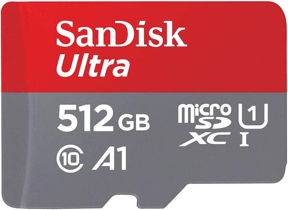 SanDisk 512GB Ultra microSDXC UHS-I-Speicherkarte mit Adapter – bis zu 120 MB/s, C10, U1, Full HD, A1, MicroSD-Karte – SDSQUAC-512G-GN6MA