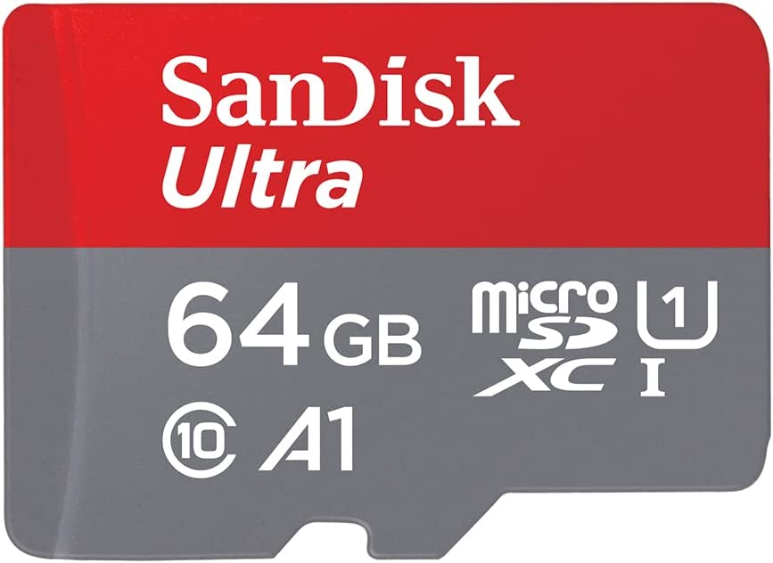 SanDisk 64GB Ultra microSDXC UHS-I-Speicherkarte mit Adapter – bis zu 120 MB/s, C10, U1, Full HD, A1, MicroSD-Karte – SDSQUAB-064G-GN6MA